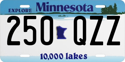 MN license plate 250QZZ