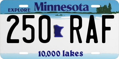 MN license plate 250RAF