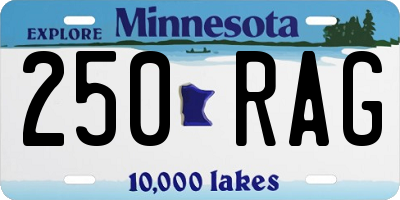 MN license plate 250RAG