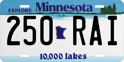 MN license plate 250RAI