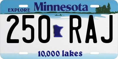 MN license plate 250RAJ