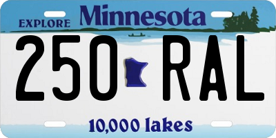 MN license plate 250RAL
