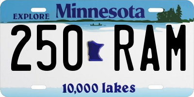 MN license plate 250RAM