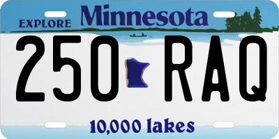 MN license plate 250RAQ
