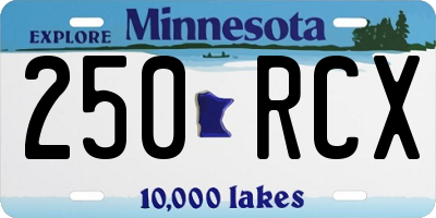MN license plate 250RCX