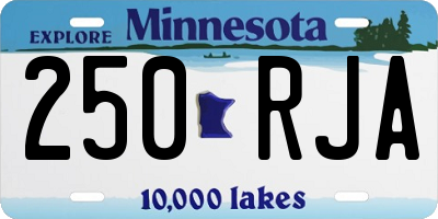 MN license plate 250RJA