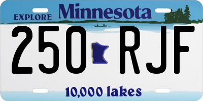 MN license plate 250RJF