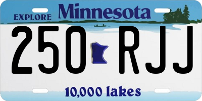 MN license plate 250RJJ