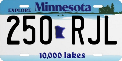 MN license plate 250RJL