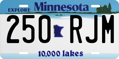 MN license plate 250RJM