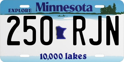 MN license plate 250RJN