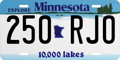 MN license plate 250RJO