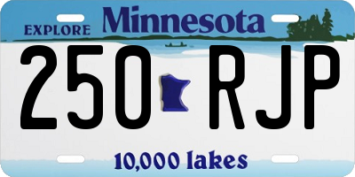 MN license plate 250RJP