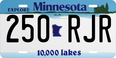 MN license plate 250RJR