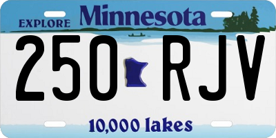 MN license plate 250RJV