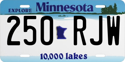 MN license plate 250RJW