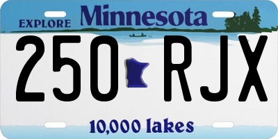 MN license plate 250RJX