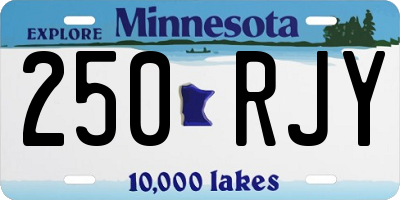 MN license plate 250RJY