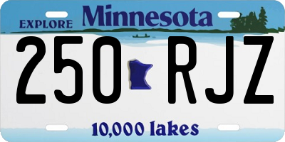 MN license plate 250RJZ