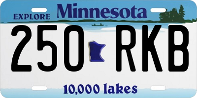 MN license plate 250RKB