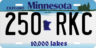 MN license plate 250RKC