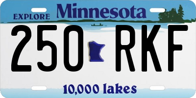 MN license plate 250RKF