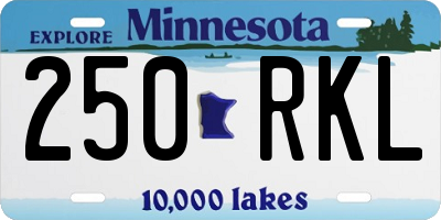 MN license plate 250RKL