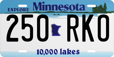 MN license plate 250RKO