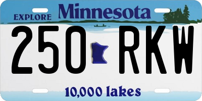 MN license plate 250RKW