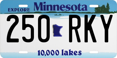 MN license plate 250RKY