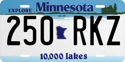 MN license plate 250RKZ