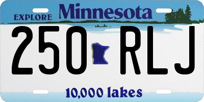 MN license plate 250RLJ