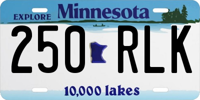 MN license plate 250RLK