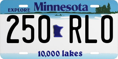 MN license plate 250RLO