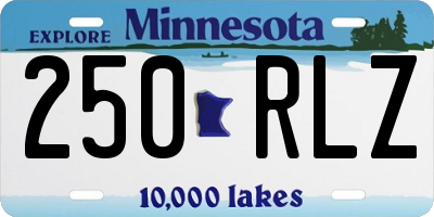 MN license plate 250RLZ