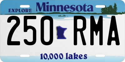 MN license plate 250RMA