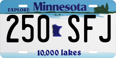 MN license plate 250SFJ