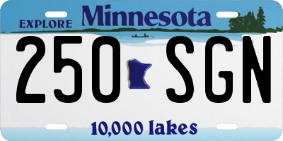MN license plate 250SGN