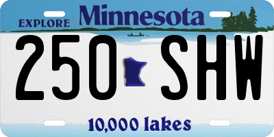 MN license plate 250SHW