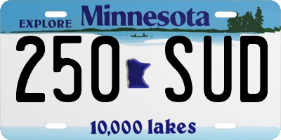 MN license plate 250SUD