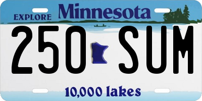 MN license plate 250SUM