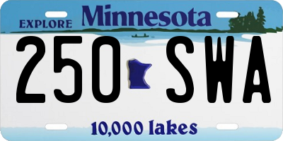 MN license plate 250SWA