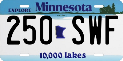 MN license plate 250SWF