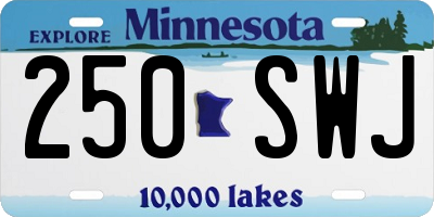 MN license plate 250SWJ