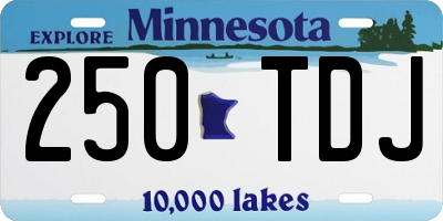 MN license plate 250TDJ
