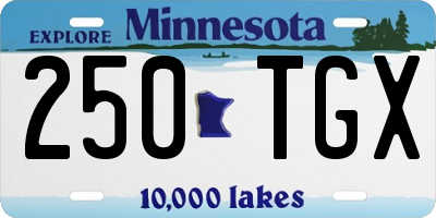 MN license plate 250TGX
