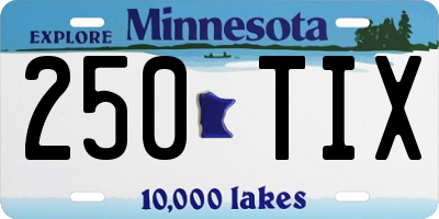 MN license plate 250TIX