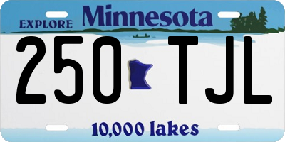 MN license plate 250TJL