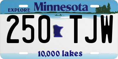 MN license plate 250TJW