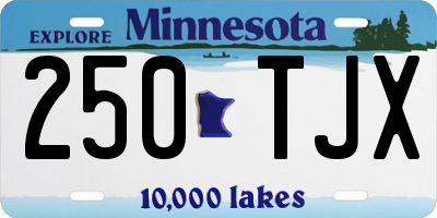 MN license plate 250TJX